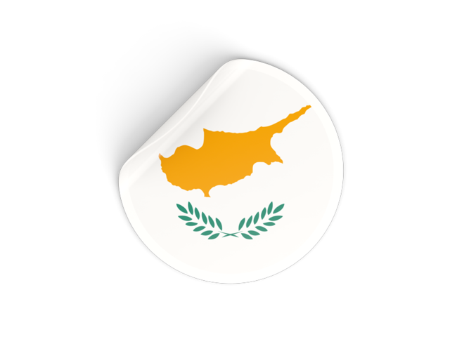 Round sticker. Download flag icon of Cyprus at PNG format