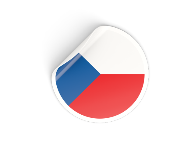 Round sticker. Download flag icon of Czech Republic at PNG format