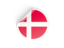 Denmark. Round sticker. Download icon.