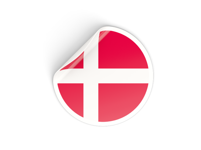 Round sticker. Download flag icon of Denmark at PNG format