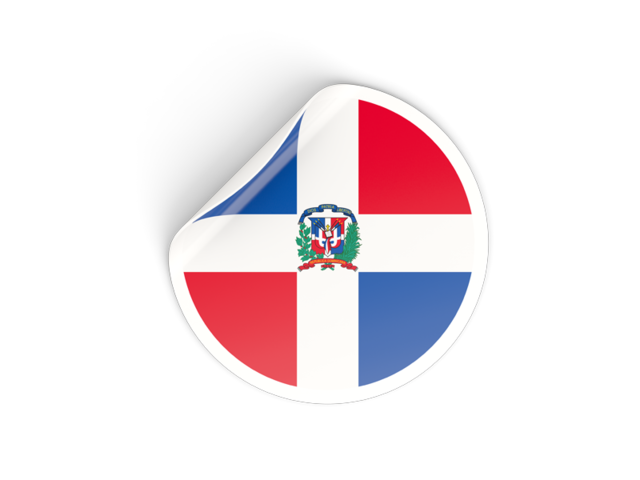 Круглая наклейка. Скачать флаг. Доминиканская Республика