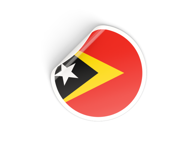 Round sticker. Download flag icon of East Timor at PNG format