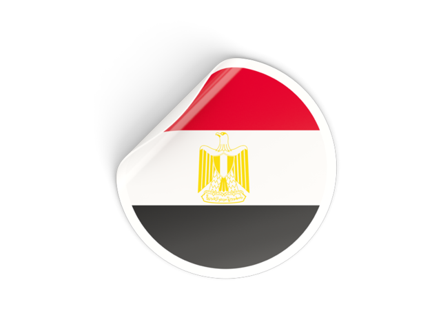 Round sticker. Download flag icon of Egypt at PNG format