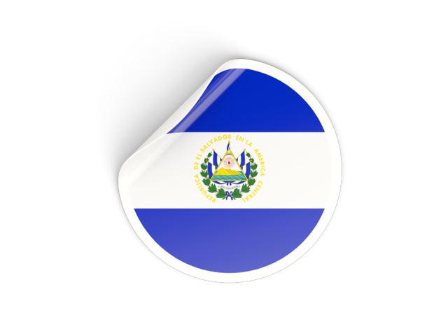 Round sticker. Download flag icon of El Salvador at PNG format