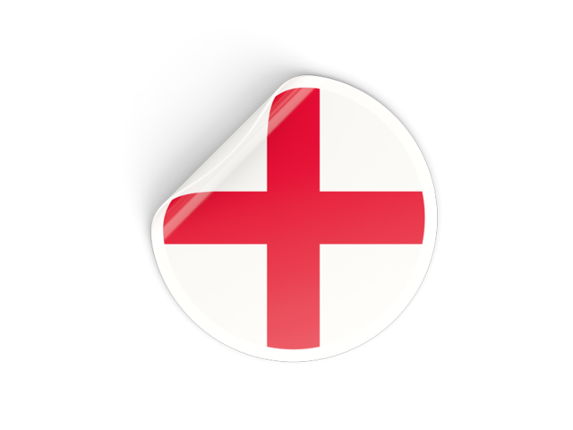 Round sticker. Download flag icon of England at PNG format