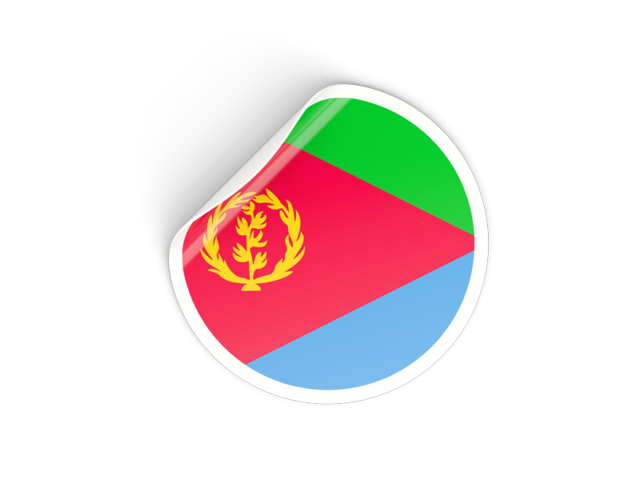 Round sticker. Download flag icon of Eritrea at PNG format