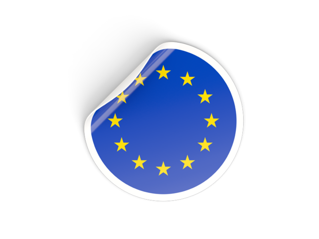 Round sticker. Download flag icon of European Union at PNG format