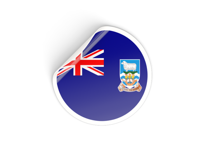 Round sticker. Download flag icon of Falkland Islands at PNG format