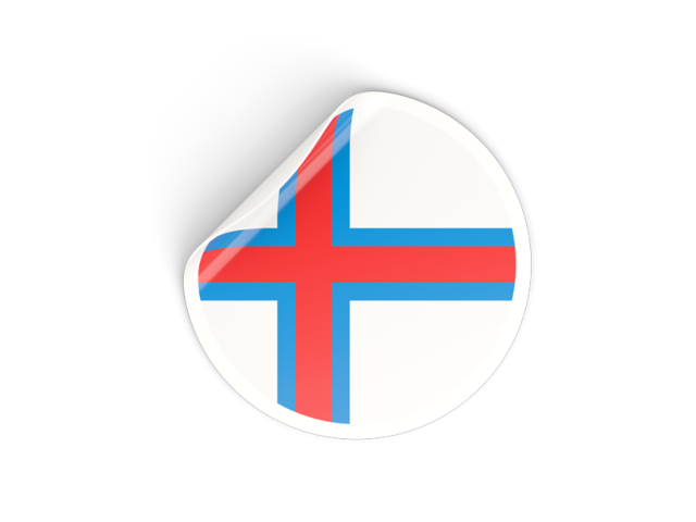 Round sticker. Download flag icon of Faroe Islands at PNG format