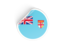 Fiji. Round sticker. Download icon.