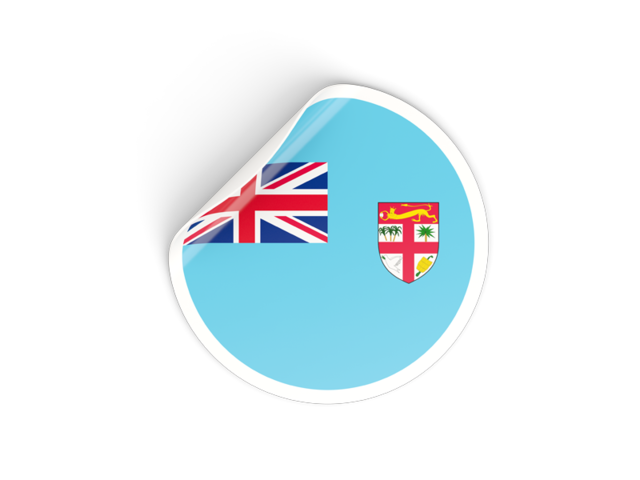 Round sticker. Download flag icon of Fiji at PNG format