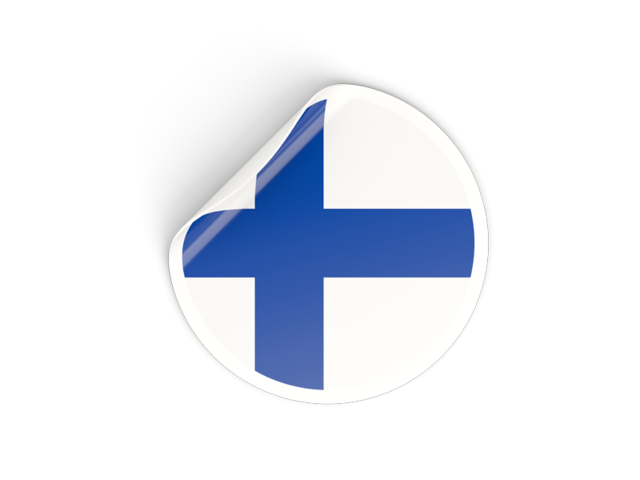 Round sticker. Download flag icon of Finland at PNG format