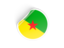French Guiana. Round sticker. Download icon.