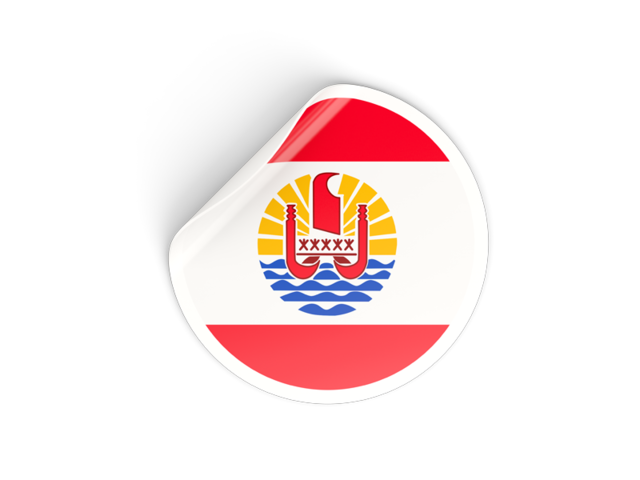 Round sticker. Download flag icon of French Polynesia at PNG format