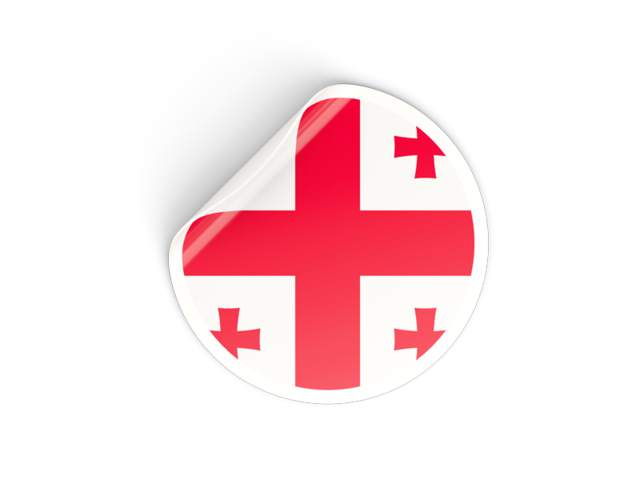Round sticker. Download flag icon of Georgia at PNG format