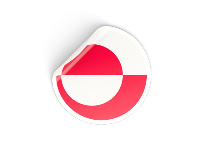 Round sticker. Download flag icon of Greenland at PNG format