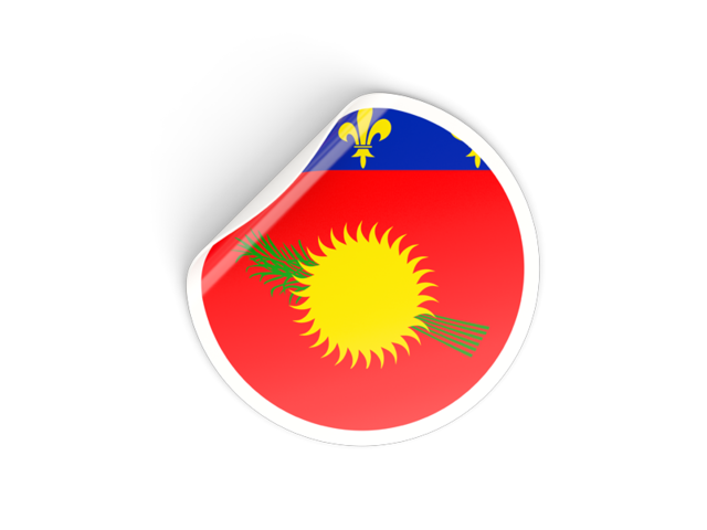 Round sticker. Download flag icon of Guadeloupe at PNG format