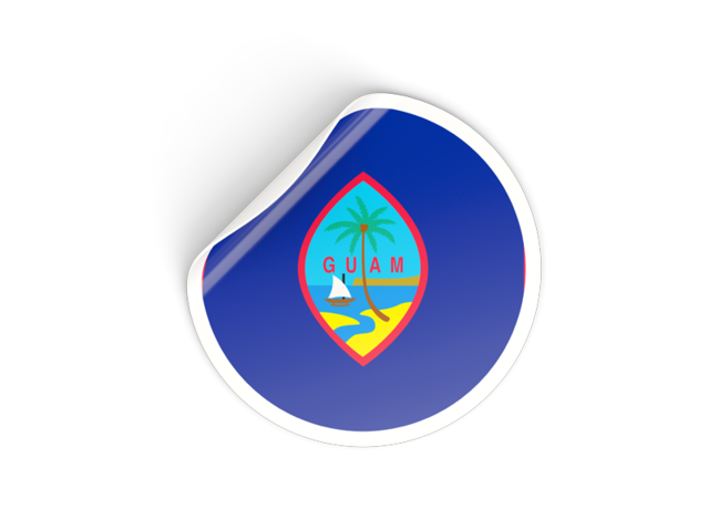 Round sticker. Download flag icon of Guam at PNG format