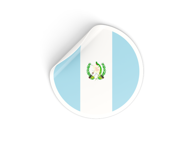 Round sticker. Download flag icon of Guatemala at PNG format