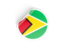 Guyana. Round sticker. Download icon.