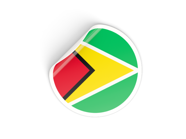 Round sticker. Download flag icon of Guyana at PNG format