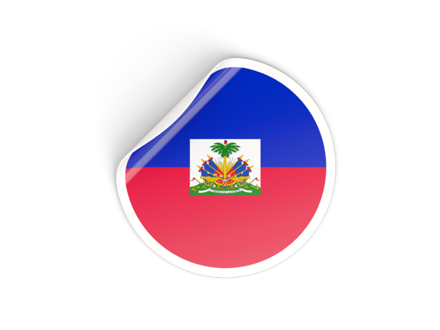 Round sticker. Download flag icon of Haiti at PNG format