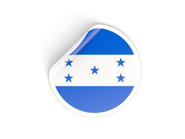 Round sticker. Download flag icon of Honduras at PNG format