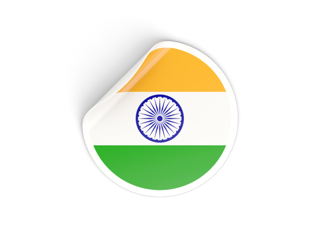 Round sticker. Download flag icon of India at PNG format