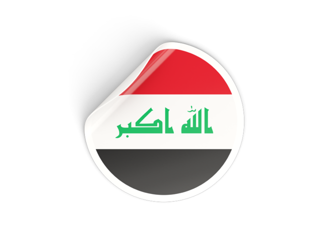 Round sticker. Download flag icon of Iraq at PNG format