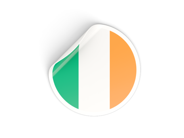 Round sticker. Download flag icon of Ireland at PNG format