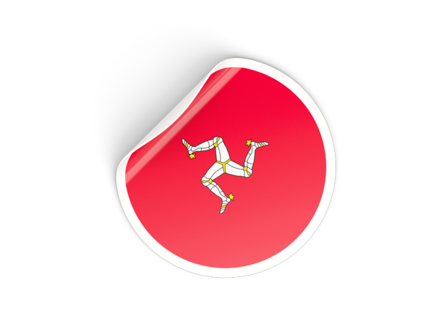 Round sticker. Download flag icon of Isle of Man at PNG format