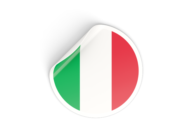 Round sticker. Download flag icon of Italy at PNG format