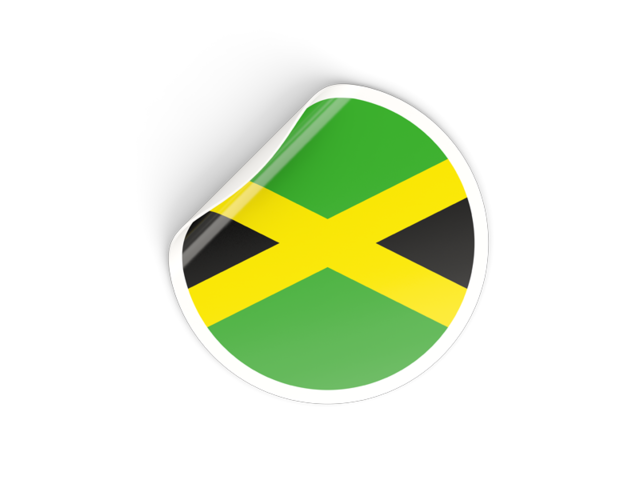 Round sticker. Download flag icon of Jamaica at PNG format