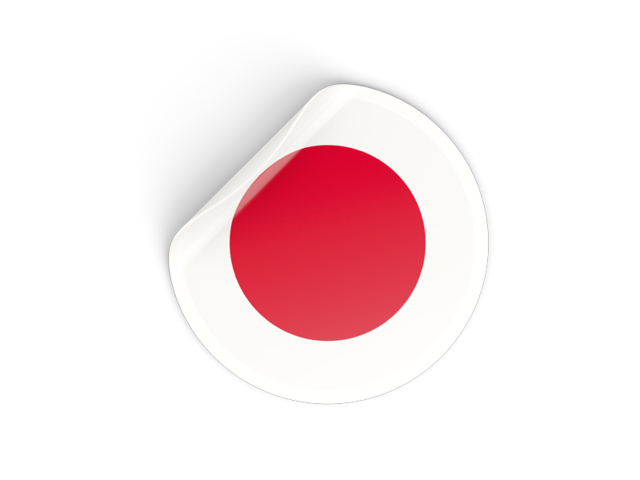 Round sticker. Download flag icon of Japan at PNG format