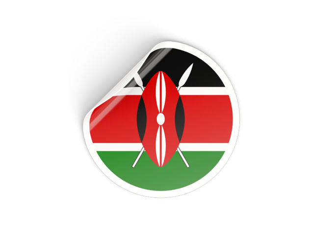 Round sticker. Download flag icon of Kenya at PNG format