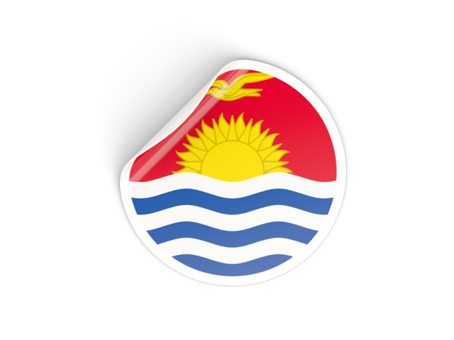 Round sticker. Download flag icon of Kiribati at PNG format