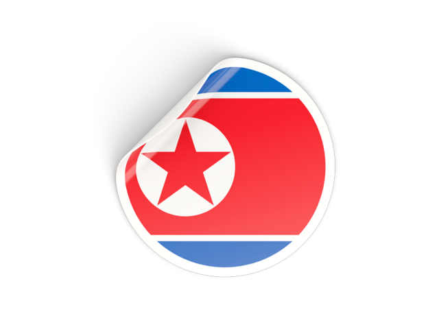 Round sticker. Download flag icon of North Korea at PNG format