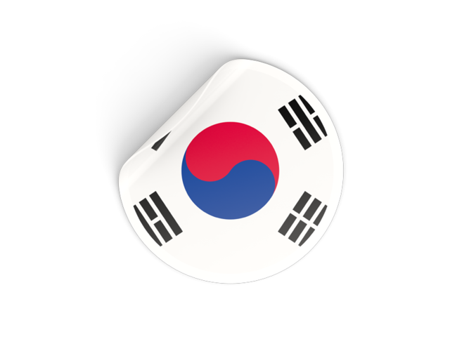 Round sticker. Download flag icon of South Korea at PNG format