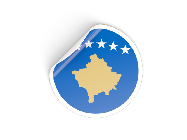 Round sticker. Download flag icon of Kosovo at PNG format