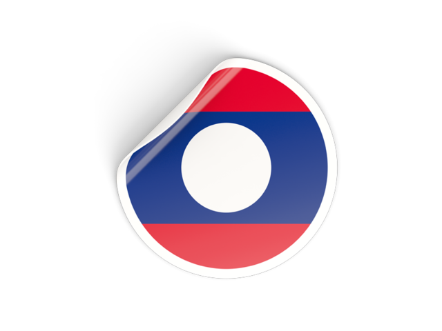 Round sticker. Download flag icon of Laos at PNG format