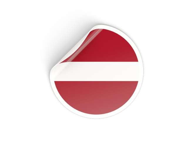 Round sticker. Download flag icon of Latvia at PNG format
