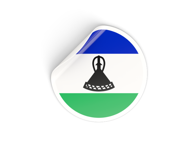 Round sticker. Download flag icon of Lesotho at PNG format