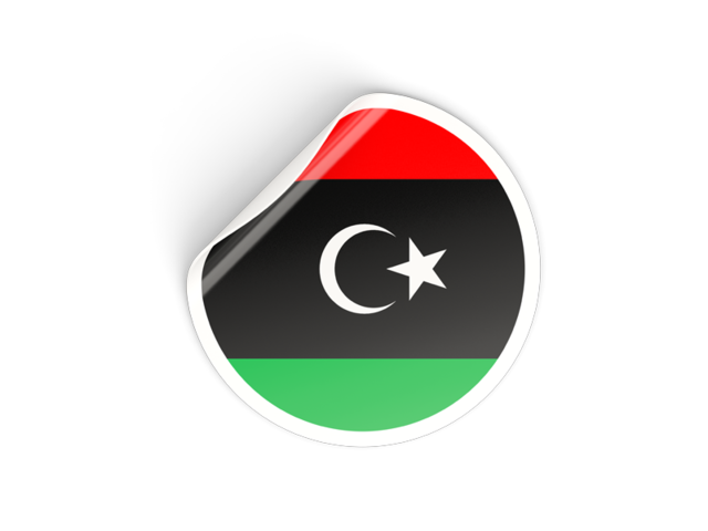 Round sticker. Download flag icon of Libya at PNG format