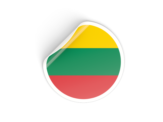 Round sticker. Download flag icon of Lithuania at PNG format