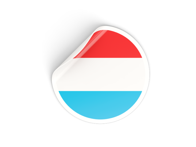 Round sticker. Download flag icon of Luxembourg at PNG format