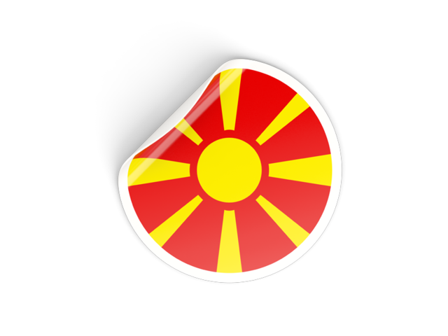 Round sticker. Download flag icon of Macedonia at PNG format