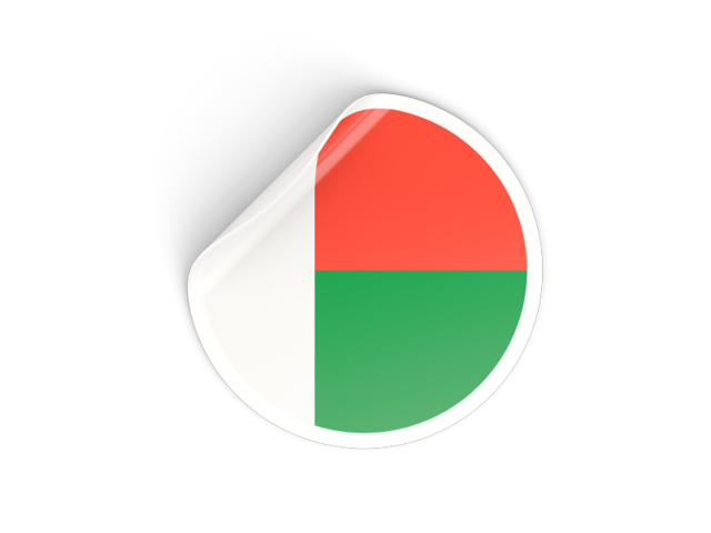 Round sticker. Download flag icon of Madagascar at PNG format