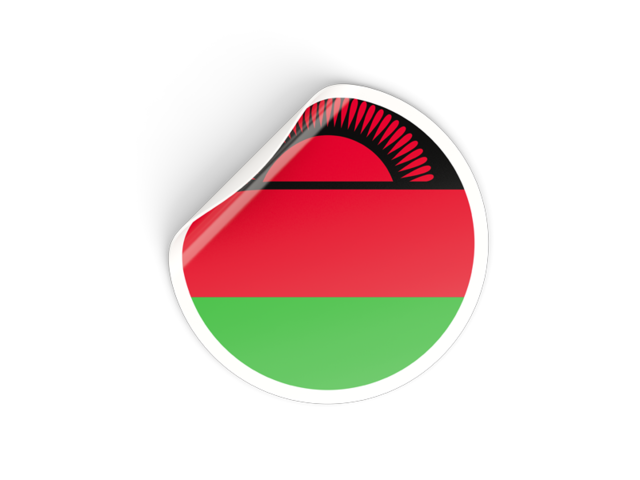 Round sticker. Download flag icon of Malawi at PNG format