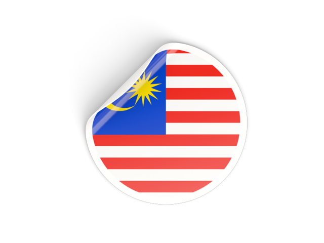 Round sticker. Download flag icon of Malaysia at PNG format