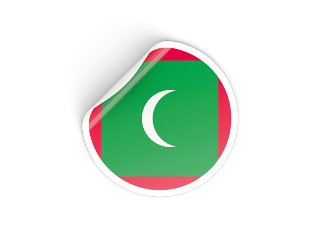 Round sticker. Download flag icon of Maldives at PNG format